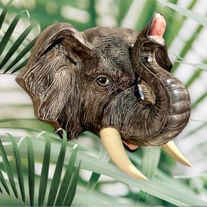 Vintage Hand Painted Ceramics Elephant Head Wall Decor Gare Inc 1976